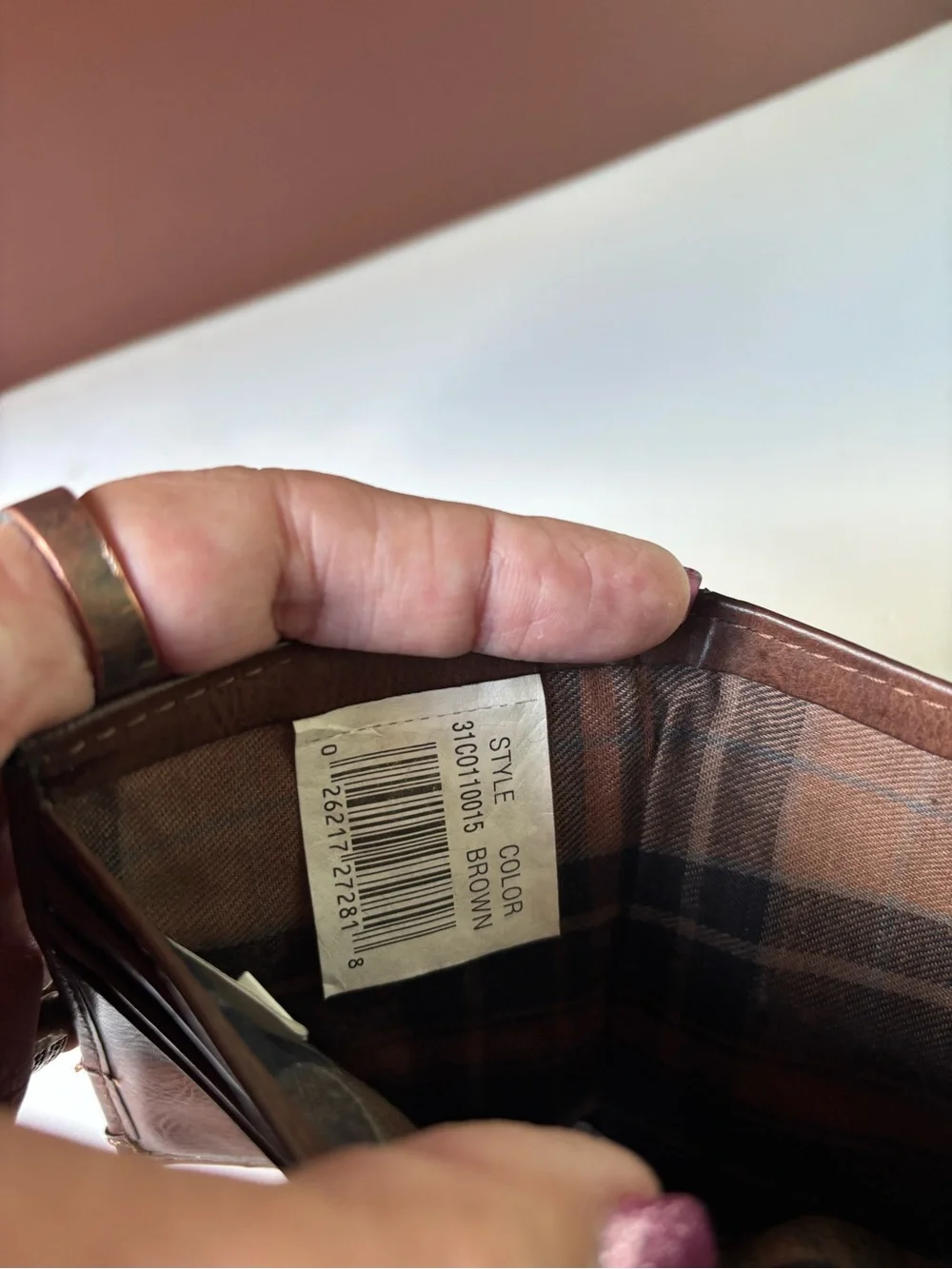 COLUMBIA Men’s Brown Leather Tri-Fold Wallet